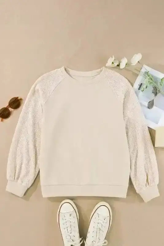 Sweaters Vintage Patchwork Eyelet Jumper