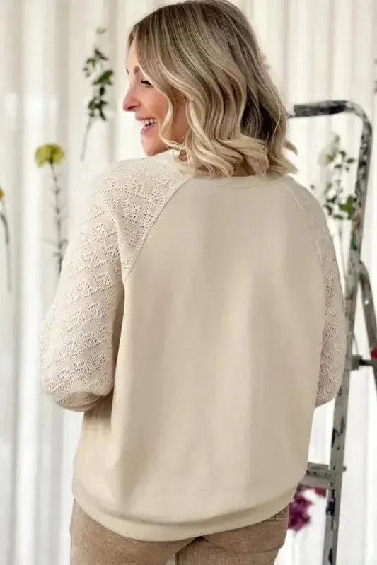Sweaters Vintage Patchwork Eyelet Jumper