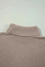 Sweaters Waffle Knit Turtleneck Sweater