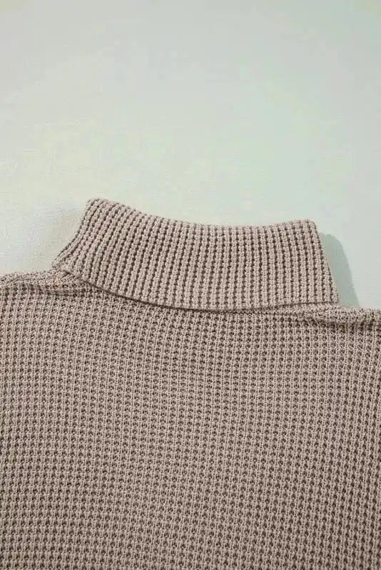 Sweaters Waffle Knit Turtleneck Sweater