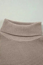 Sweaters Waffle Knit Turtleneck Sweater
