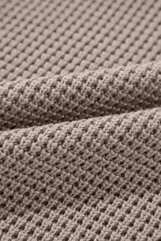 Sweaters Waffle Knit Turtleneck Sweater