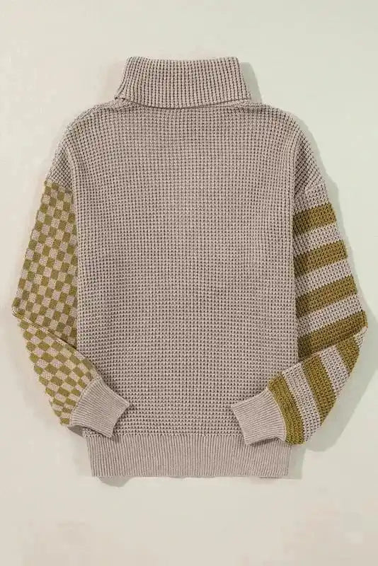 Sweaters Waffle Knit Turtleneck Sweater