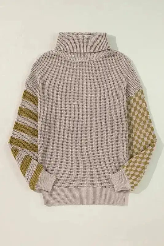 Sweaters Waffle Knit Turtleneck Sweater
