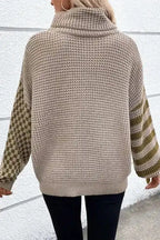 Sweaters Waffle Knit Turtleneck Sweater