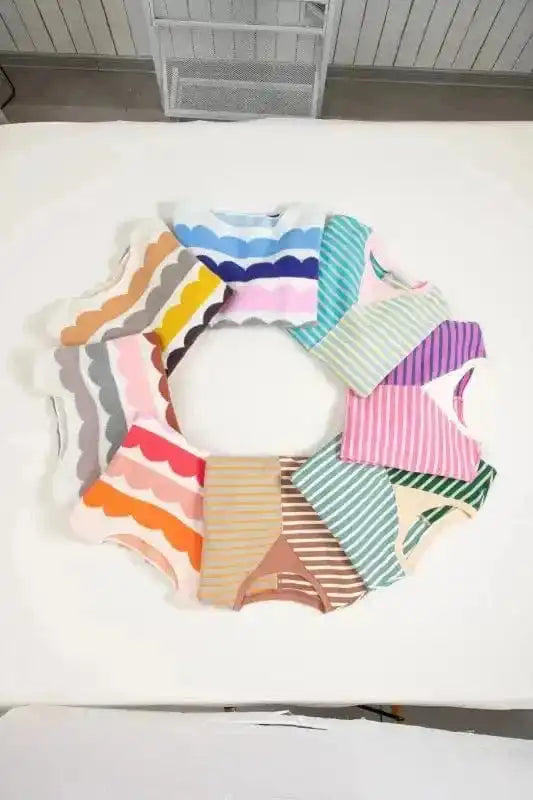 Sweaters Wave Striped Drop Shoulder Sweater