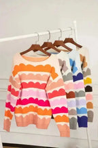 Sweaters Wave Striped Drop Shoulder Sweater