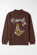 Sweaters Western Howdy Boot Graphic Sweater