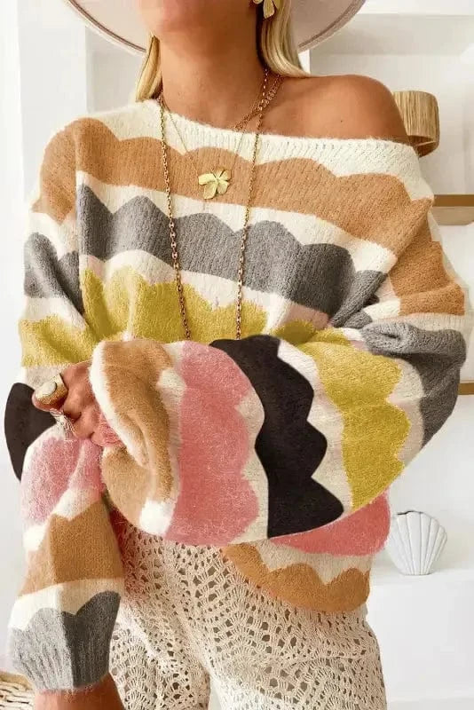 Sweaters Yellow / S / 42%Acrylic+30%Polyester+28%Polyamide Mellow Yellow Striped Jumper