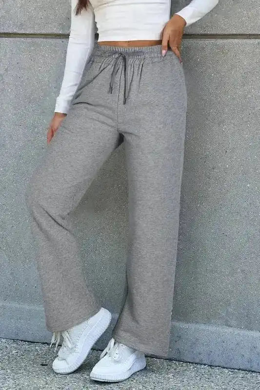 Sweatpants Light Grey / S / 50%Polyester+50%Cotton EasyTone Fleece Lined Trousers - Light Grey