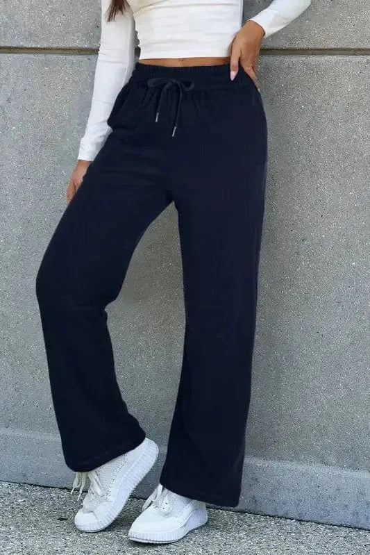 Sweatpants Navy Blue / S / 50%Polyester+50%Cotton EasyTone Fleece Lined Trousers - Navy Blue