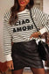 Sweatshirts Amore Striped Graphic Sweatshirt