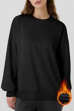 Sweatshirts Black / S / 50%Polyester+50%Cotton CozyFleece High-Low Sweatshirt