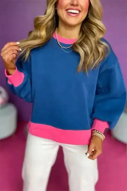 Sweatshirts Blue / S / 50%Polyester+50%Cotton HueBloom Bubbled Sweatshirt