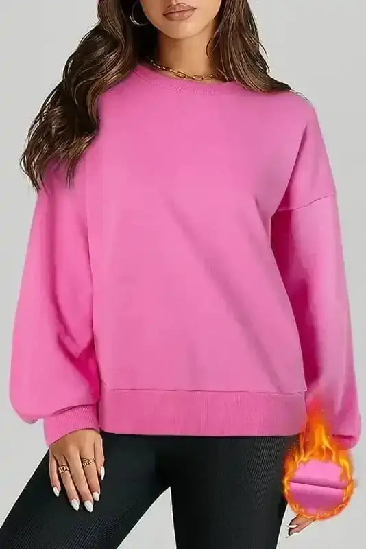 Sweatshirts Bonbon / S / 50%Polyester+50%Cotton CozyFleece High-Low Sweatshirt