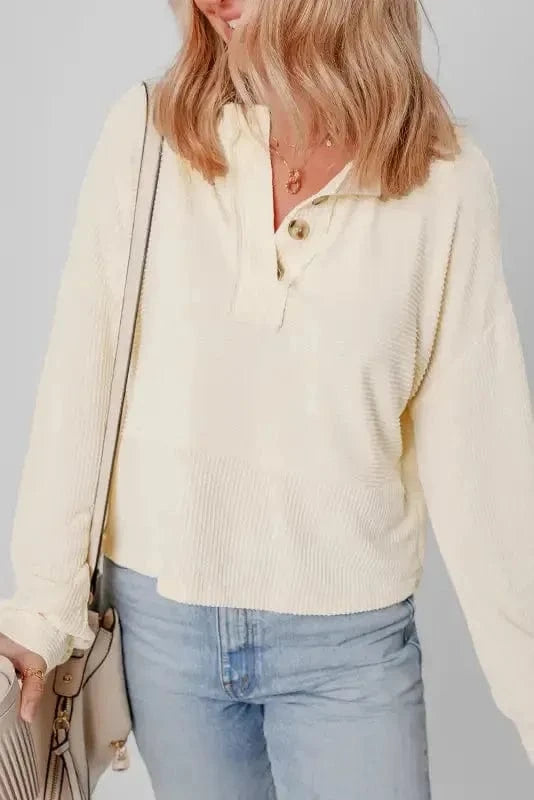 Sweatshirts Cozy Cord Henley Sweatshirt