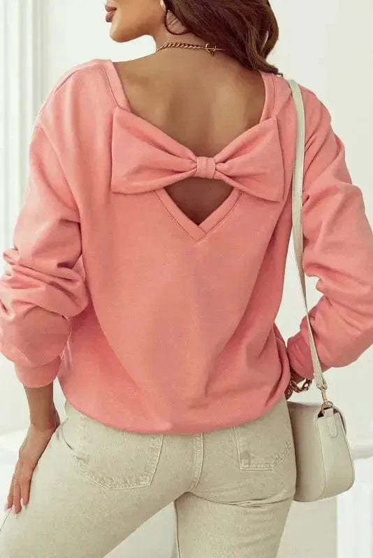 Sweatshirts Elegant Dewback Bowknot Sweatshirt