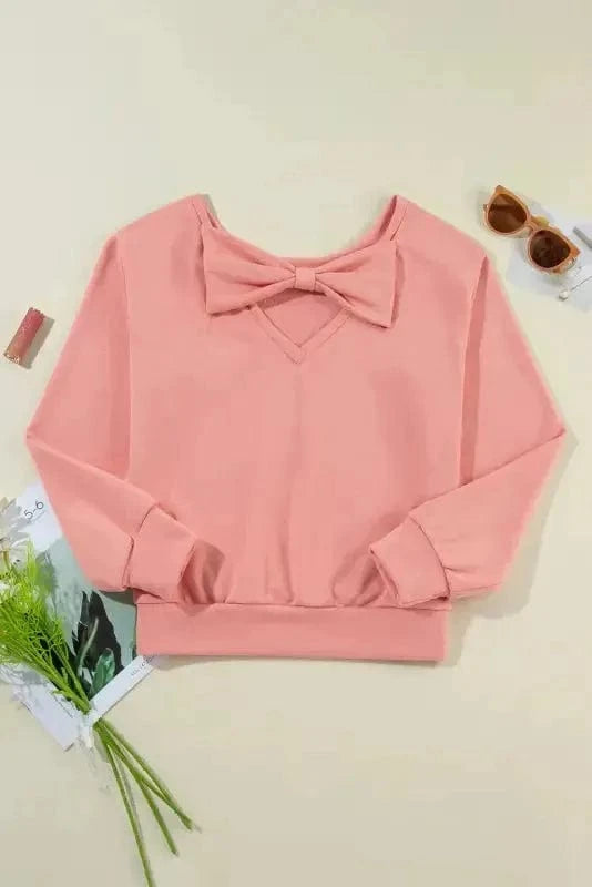 Sweatshirts Elegant Dewback Bowknot Sweatshirt
