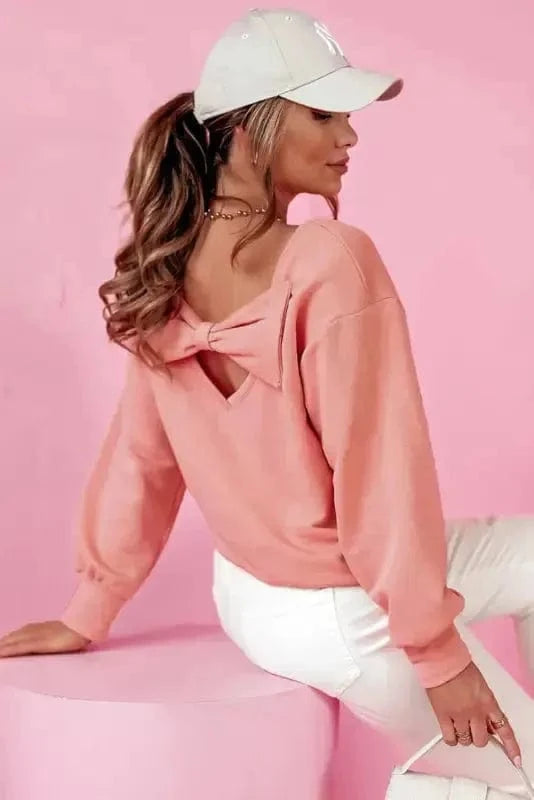 Sweatshirts Elegant Dewback Bowknot Sweatshirt