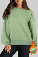 Sweatshirts Grass Green / S / 50%Polyester+50%Cotton CozyFleece High-Low Sweatshirt