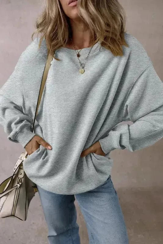 Sweatshirts Loose Crew Neck Fleece Sweatshirt