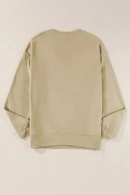 Sweatshirts Loose Crew Neck Fleece Sweatshirt