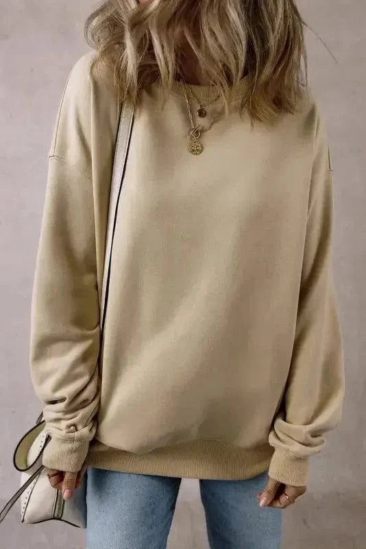 Sweatshirts Loose Crew Neck Fleece Sweatshirt