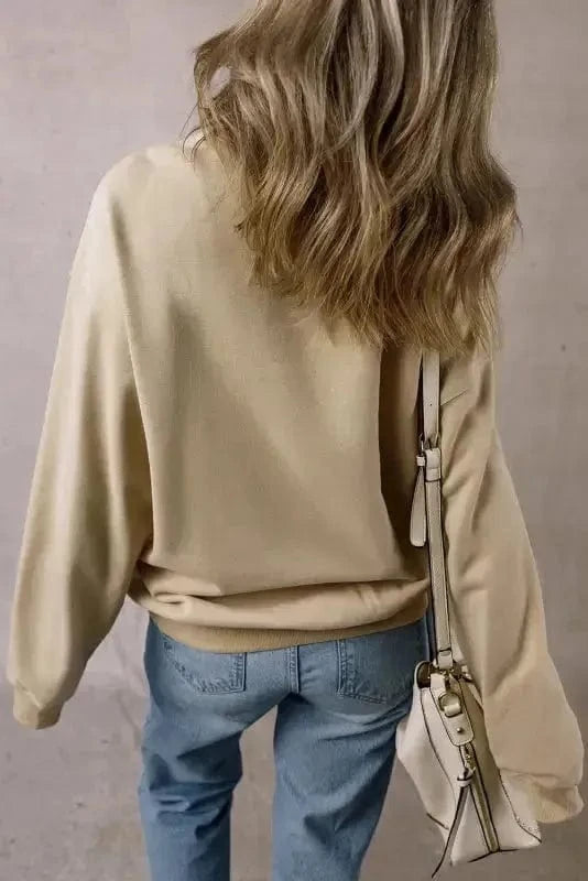 Sweatshirts Loose Crew Neck Fleece Sweatshirt