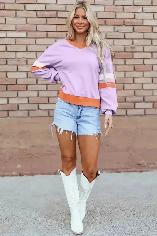 Sweatshirts Orchid Rib Knit Sweatshirt