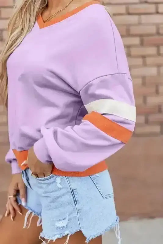 Sweatshirts Orchid Rib Knit Sweatshirt
