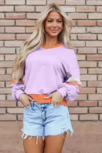 Sweatshirts Orchid Rib Knit Sweatshirt