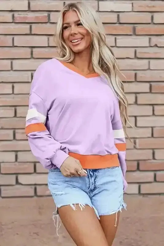 Sweatshirts Orchid Rib Knit Sweatshirt