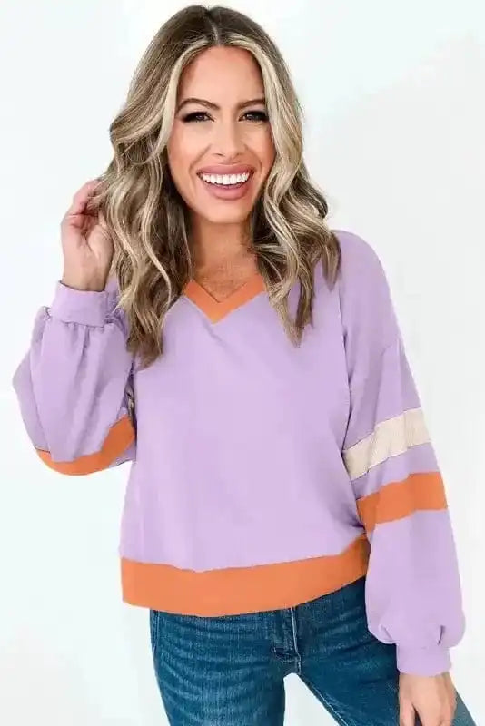 Sweatshirts Orchid Rib Knit Sweatshirt
