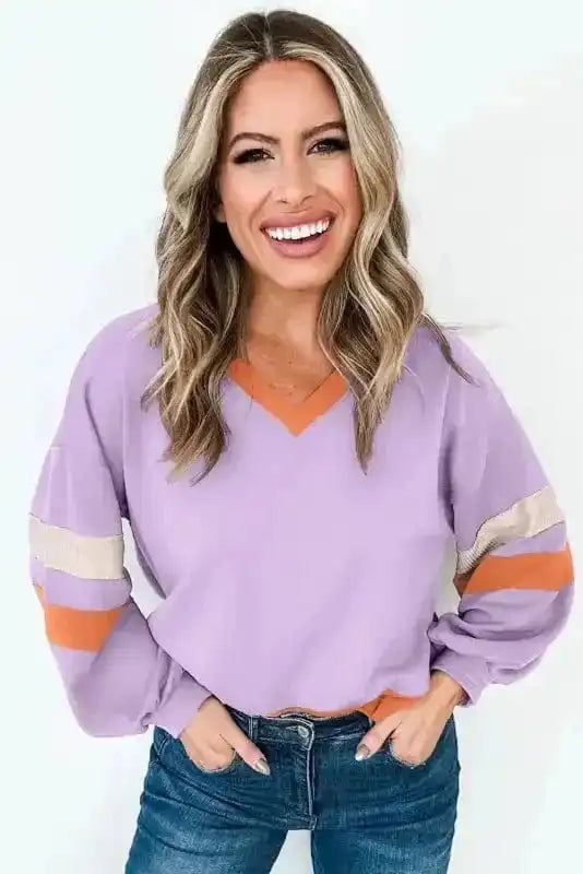 Sweatshirts Orchid Rib Knit Sweatshirt