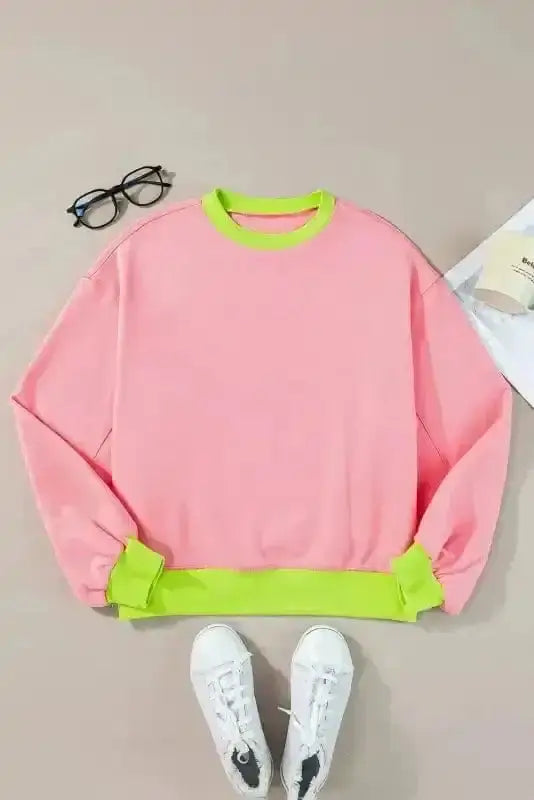 Sweatshirts Pink / S / 50%Polyester+50%Cotton HueBloom Bubbled Sweatshirt