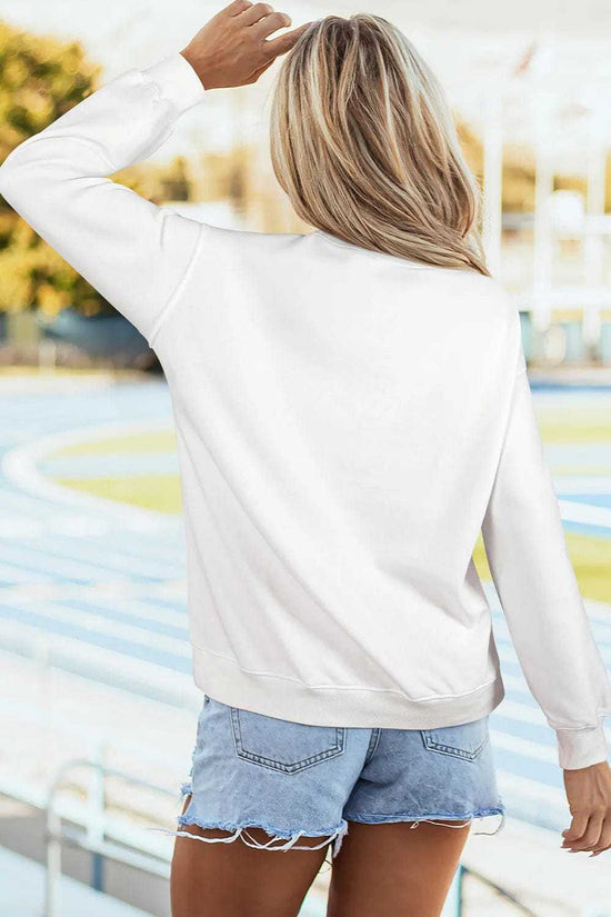 Sweatshirts Relaxed American Flag Print Sweatshirt