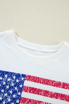 Sweatshirts Relaxed American Flag Print Sweatshirt