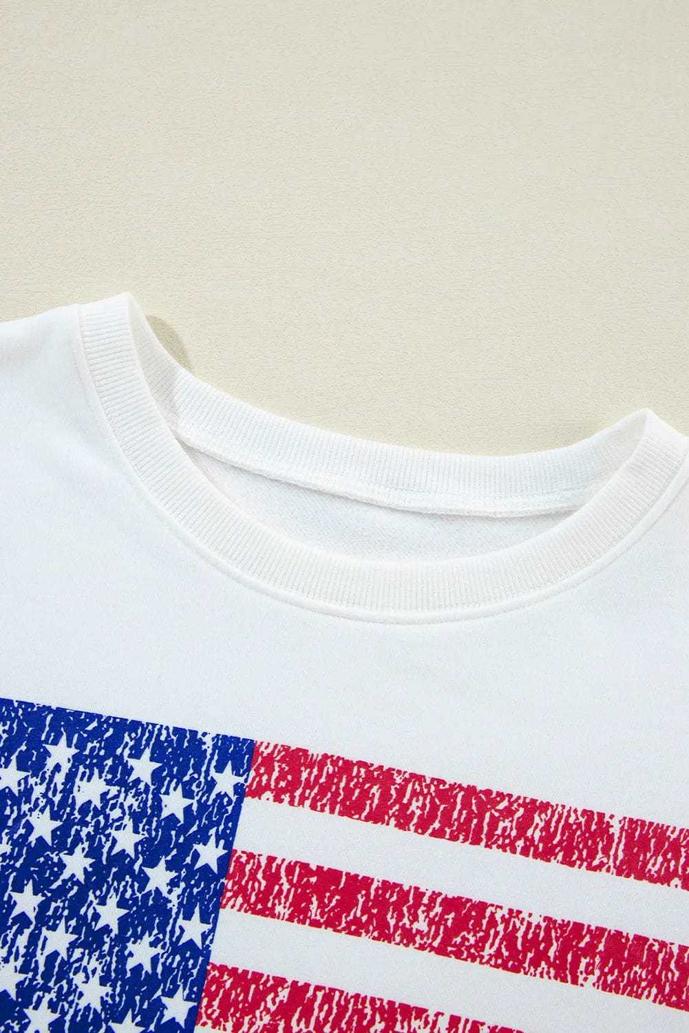 Sweatshirts Relaxed American Flag Print Sweatshirt