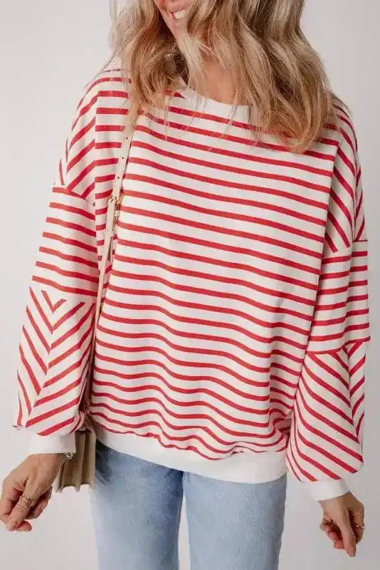 Sweatshirts Urban Stripe Loose Sweatshirt