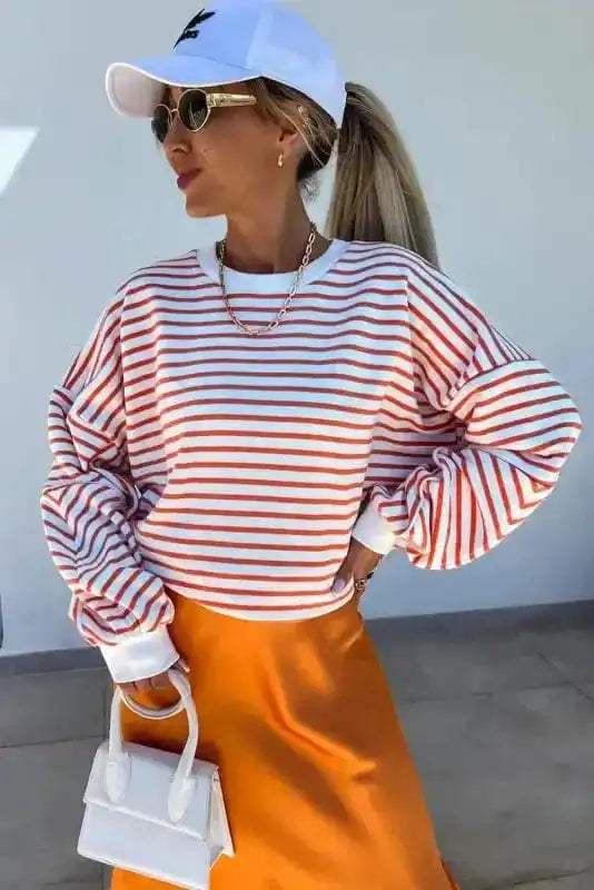 Sweatshirts Urban Stripe Loose Sweatshirt
