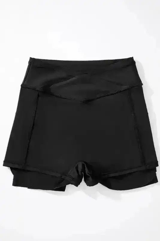 Swim Bottoms Crossover High Waist Swim Skort
