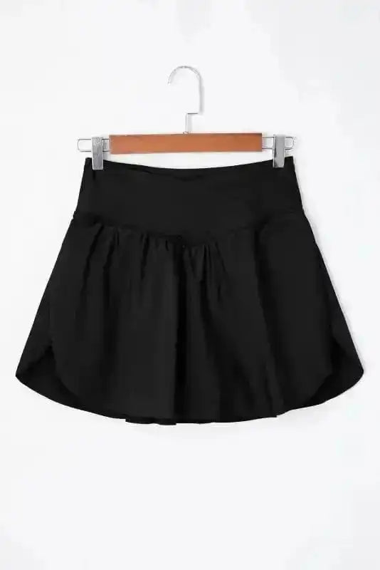 Swim Bottoms Crossover High Waist Swim Skort