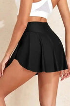 Swim Bottoms Crossover High Waist Swim Skort