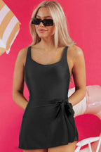 Swim Dresses Sleek Side-Tied Swim Dress