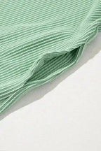 T Shirt Dresses Corded Knit Mini Dress - Mint Green Perfection