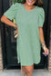 T Shirt Dresses Corded Knit Mini Dress - Mint Green Perfection