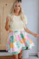 T Shirt Dresses Floral Patchwork Mini Dress - Green