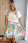 T Shirt Dresses Floral Patchwork Mini Dress - Green