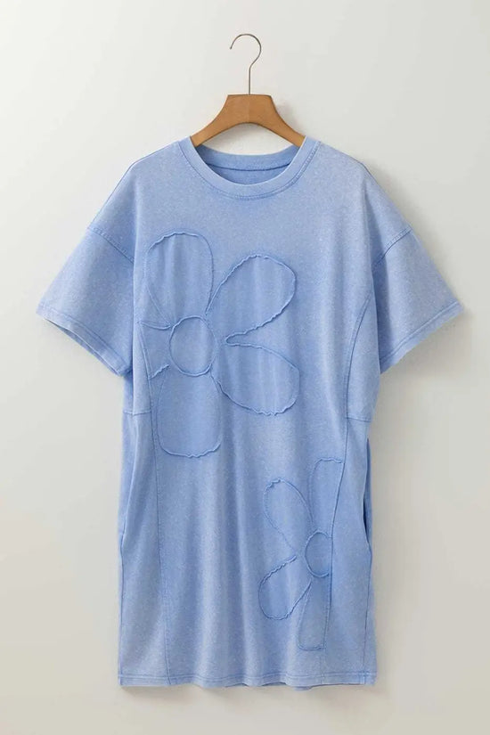T Shirt Dresses Flower Mini T-Shirt Dress