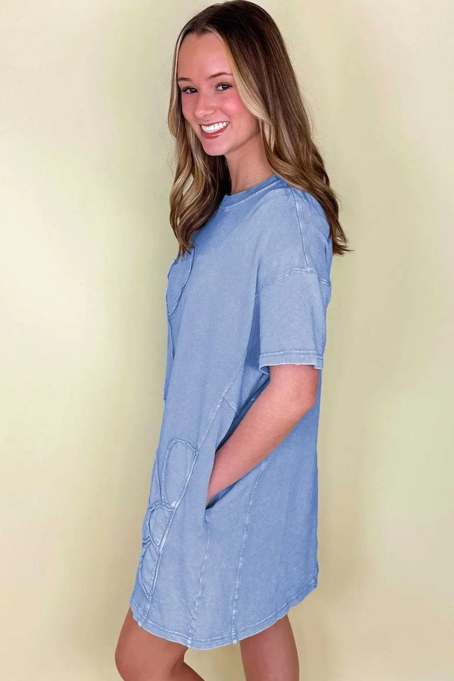T Shirt Dresses Flower Mini T-Shirt Dress
